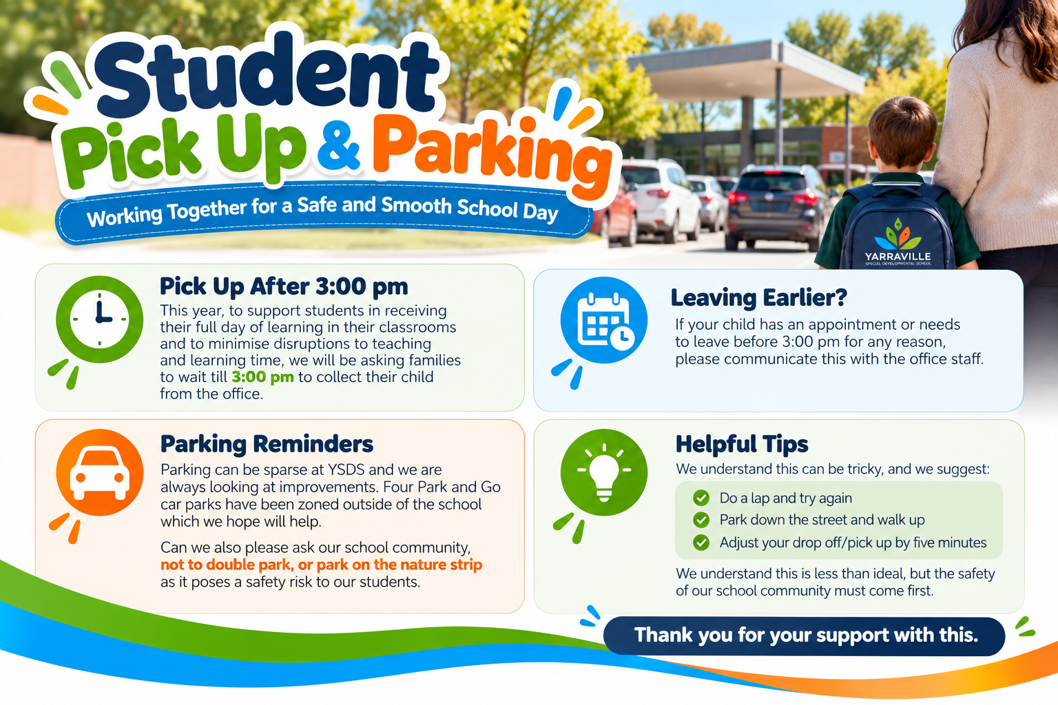 Student Pick-Up and Parking - Working Together for a Safe and Smooth School Day