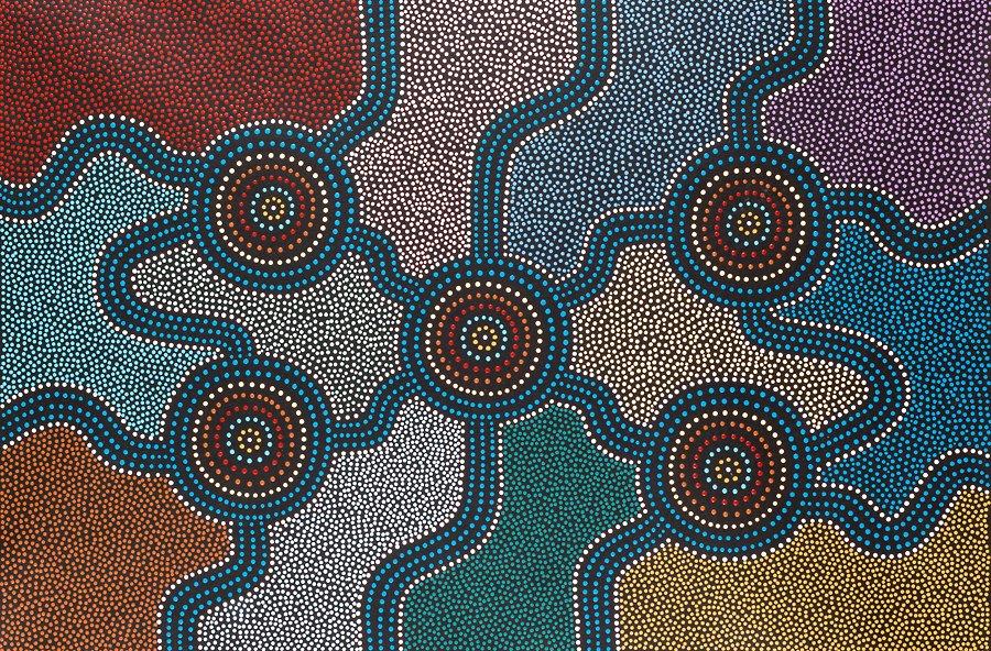 Aboriginal artwork displayed by Yarraville Special Developmental School